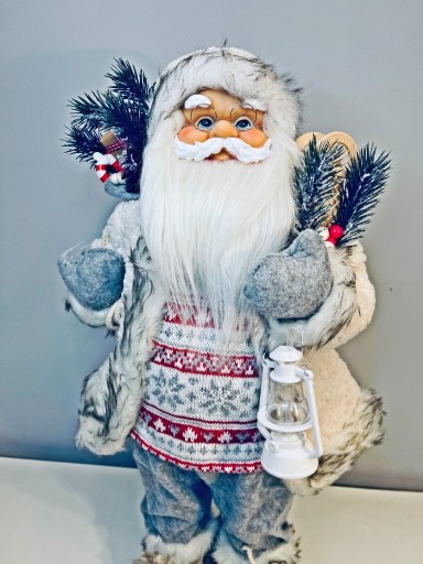 Zdjęcie oferty: Figurka Mikołaj Bożonarodzeniowy Biały XL 65 CM 