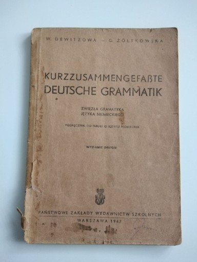 Zdjęcie oferty: Książka "Zwięzła gramatyka języka niemieckiego"