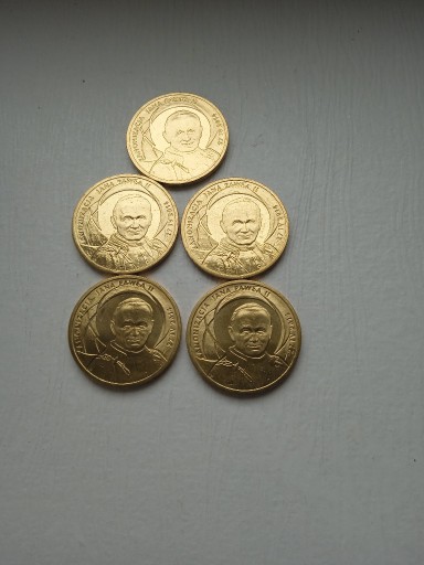 Zdjęcie oferty: Kanonizacja Jana Pawła II  2014  zestaw 5 monet