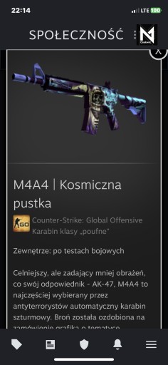 Zdjęcie oferty: Skin CS:GO M4A4 | Kosmiczna pustka