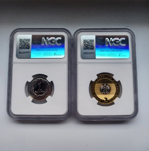 Zdjęcie oferty: 1 zł 1995 i 2 zł 2000. NGC MS 67 i MS 68! Piękne!