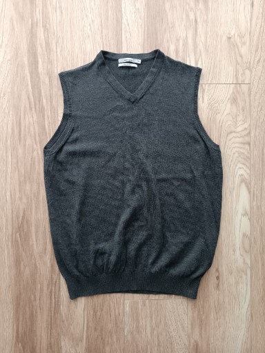 Zdjęcie oferty: Ciemnoszary męski bawełniany sweter kamizelka XL