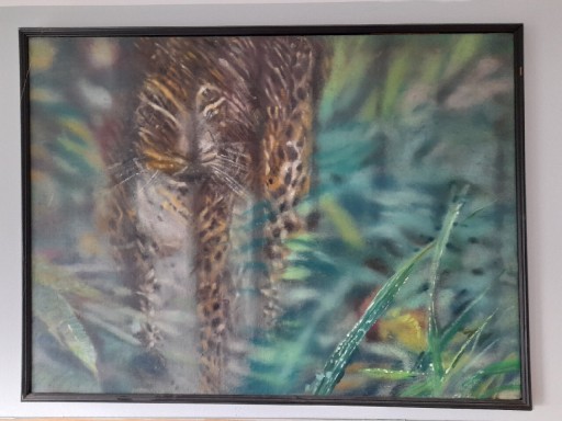 Zdjęcie oferty: Obraz olejny na płotnie "Gepard"J.Dziurawiec 60x80