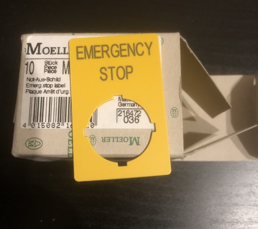 Zdjęcie oferty: Tabliczka opisowa EMERGENCY STOP M22-XZK-GB99