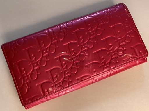Zdjęcie oferty: Duży portfel Dior logowany zasuwane kieszenie róż