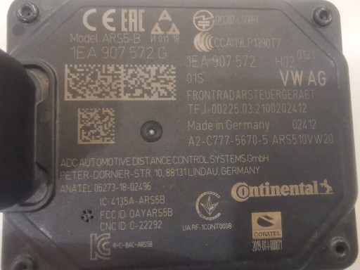 Zdjęcie oferty: Radar,distronic,ACC- VW AUDI nr.1AE907572G legalny