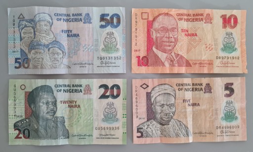 Zdjęcie oferty: Nigeria - 5+10+20+50 Naira (zestaw)