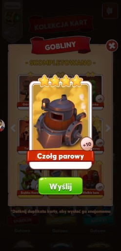 Zdjęcie oferty: CZOŁG PAROWY COIN MASTER KARTA