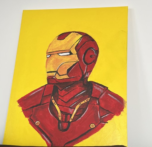 Zdjęcie oferty: Obraz malowany farbami akrylowymi,,Iron Man” 70x50