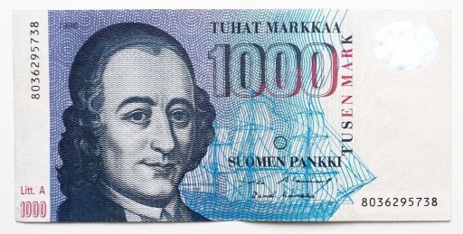 Zdjęcie oferty: Banknot 1000 marek - Finlandia 1986