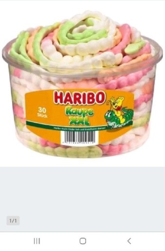 Zdjęcie oferty: Żelki Raupe xxl Haribo 1szt