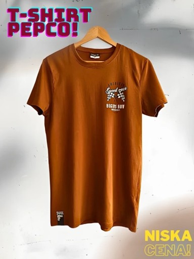 Zdjęcie oferty: T-shirt Bluzka Męska Brązowa Pepco Lato