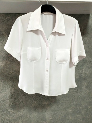Zdjęcie oferty: Biała szyfonowa bluzka na guziczki, L