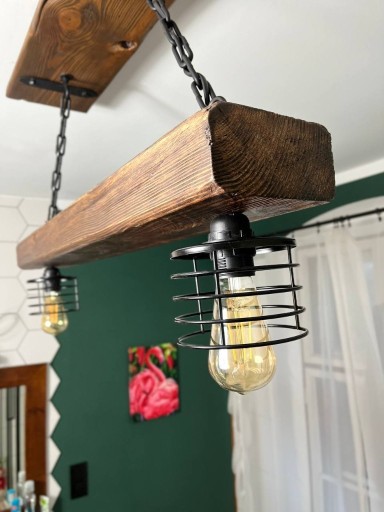 Zdjęcie oferty: Lampa rustykalna z belki/żyrandol loft drewniany