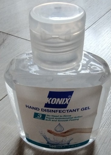 Zdjęcie oferty: KONIX żel do dezynfekcji rąk, 100ml alkohol +65%