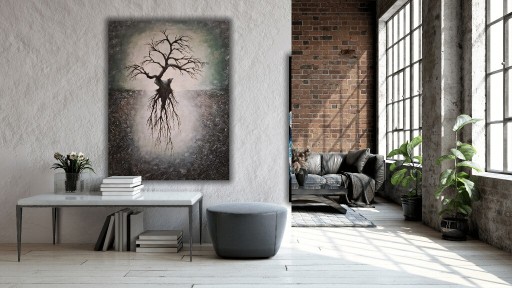 Zdjęcie oferty: Obraz Przemijanie drzewo akryl 80x60 struktura