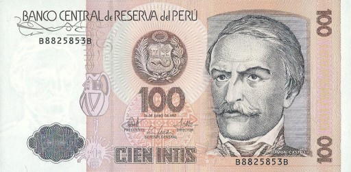Zdjęcie oferty: Peru - 100 Intis - 1987 - P133 - St.1
