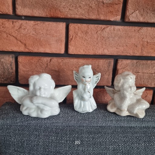 Zdjęcie oferty: Zestaw figurek ceramicznych aniolek