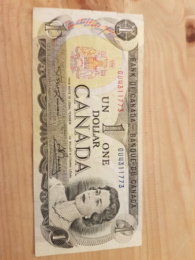 Zdjęcie oferty: Banknot Canada 1dollar 1973r seria 0U4 idealny 