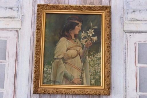 Zdjęcie oferty: John William Waterhouse - Kobieta w Białej Sukience - Stary Obraz z UK