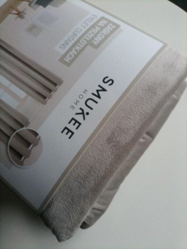 Zdjęcie oferty: 2x zasłony beżowe aksamitne welurowe na kółkach przelotkach Smukee  