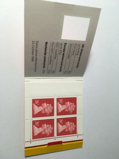 Zdjęcie oferty: Anglia stamp booklet 4x26p. GE1 1987