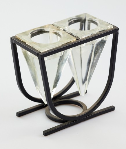 Zdjęcie oferty: świecznik szklany na metalowym ruszcie