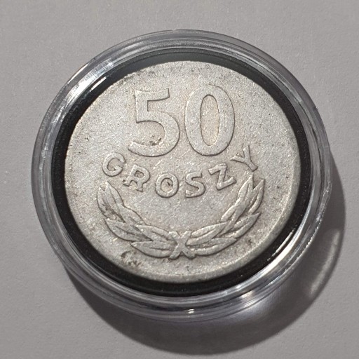 Zdjęcie oferty: 50 gr groszy 1949 Aluminium w kapslu Real foto