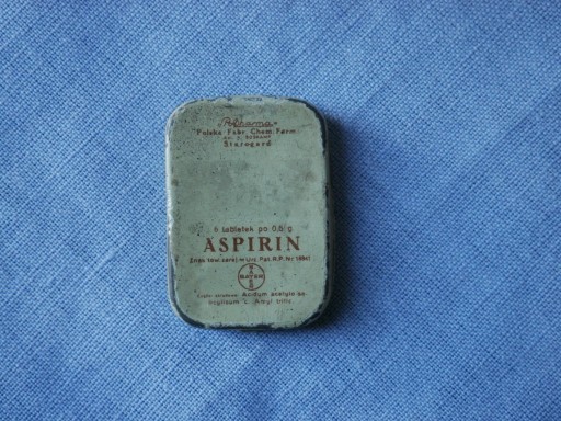 Zdjęcie oferty: Stare opakowanie na tabletki aspirin - Polpharma  