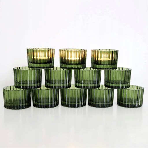 Zdjęcie oferty: Zielony świecznik na podgrzewacz 12 sztuk