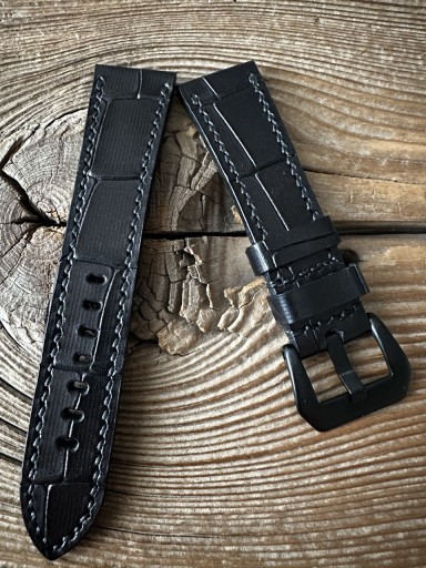 Zdjęcie oferty: Pasek do zegarka 24 / 20 mm ręcznie robiony skóra naturalna handmade