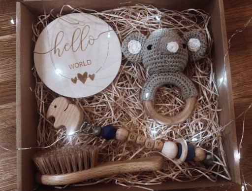 Zdjęcie oferty: Baby box zestaw prezentowy słonik na szydełku 