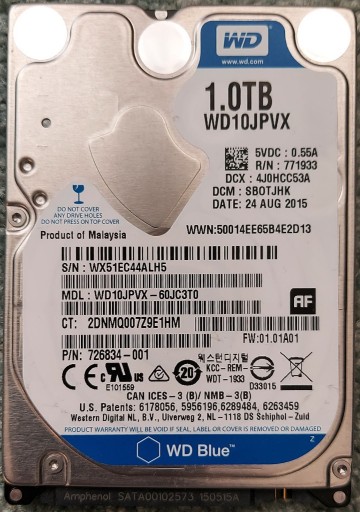 Zdjęcie oferty: Western Digital Blue WD10JPVX 1TB SATA III 2,5"