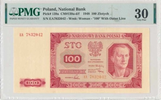 Zdjęcie oferty: 100 złotych 1948 PMG 30