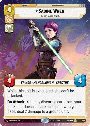 Zdjęcie oferty: Star Wars: Unlimited - Sabine Wren | Rare | Hyperspace | Foil | TWI 460