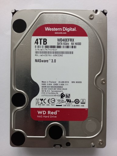 Zdjęcie oferty: Dysk 4TB WD Red NAS WD40EFRX SATA