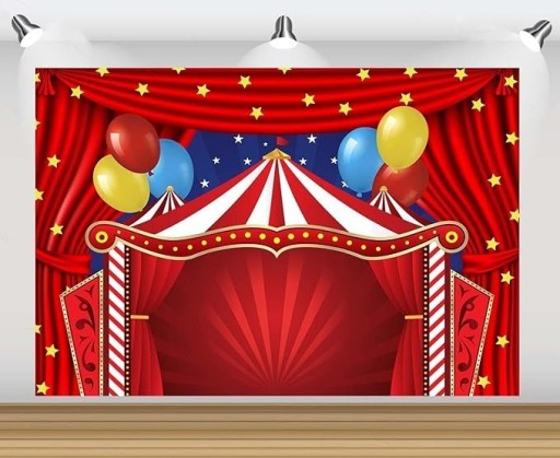 Zdjęcie oferty: Czerwone tło dla cyrkowej imprezy tematycznej
