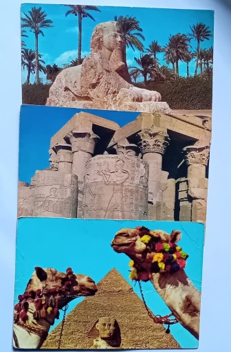 Zdjęcie oferty: Zestaw 3 pocztówki Egipt. Lata 70-e.