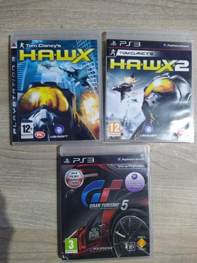 Zdjęcie oferty: Zestaw3 gier na PS3 Hawx, Hawx2, GT Gran Turismo5