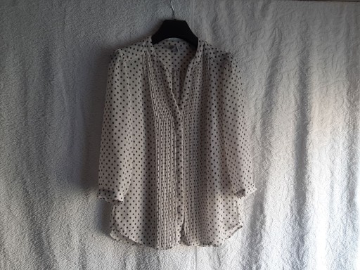Zdjęcie oferty: Elegancka biała w czarne kropki bluzka H&M r.S