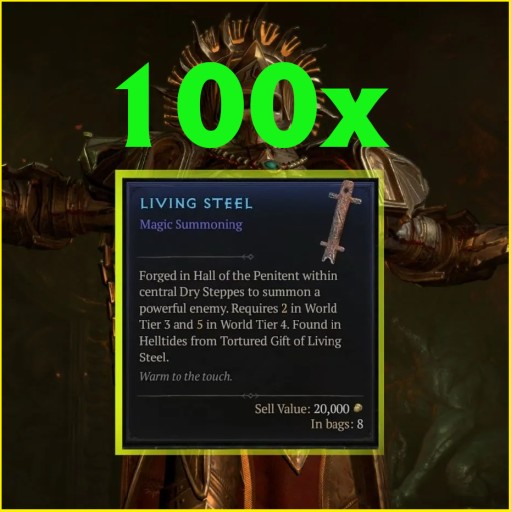 Zdjęcie oferty: Diablo 4 Sezon Living 100 Steel Żywa Stal Grigoire