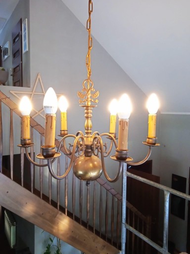 Zdjęcie oferty: Lampa wisząca mosiądz+żarówki LED