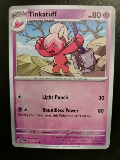 Zdjęcie oferty: Tinkatuff PAL 103/193 /Karty Pokemon Tcg 