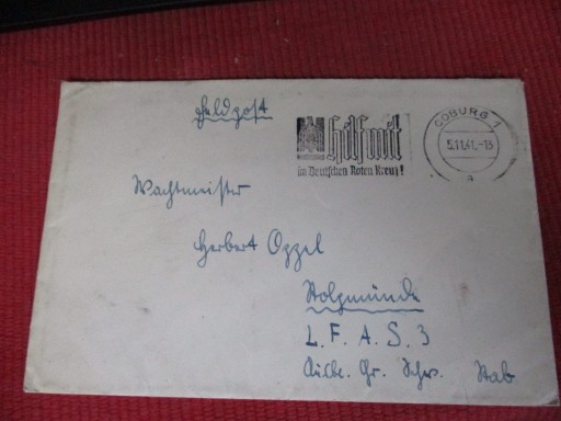 Zdjęcie oferty: koperta NIEMCY 1941 FELDPOST stempe CZERWONY KRZYŻ