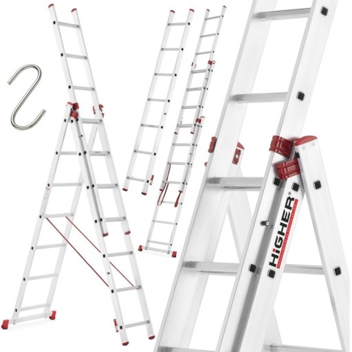 Zdjęcie oferty: Drabina aluminiowa 3x7 HIGHER Pro na schody 5,30 m