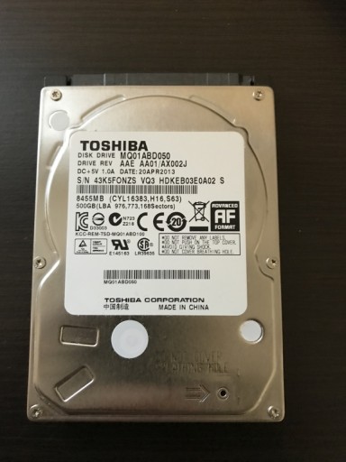 Zdjęcie oferty: Dysk twardy Toshiba MQ01ABF050 500 GB SATA III 2,5