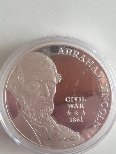 Zdjęcie oferty: Abrahan Lincoln Token silwer plater 26,6g.40mm.