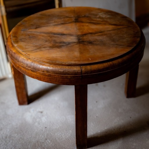 Zdjęcie oferty: Stół okrągły - Art Deco, 4-6 osobowy, lite drewno