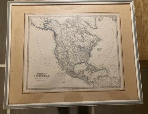 Zdjęcie oferty: Stara mapa NORD-AMERICA  z 1873 r