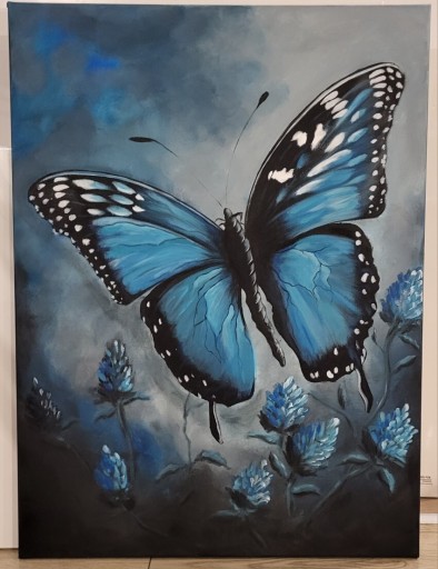 Zdjęcie oferty: Obraz ręcznie malowany Motyl
